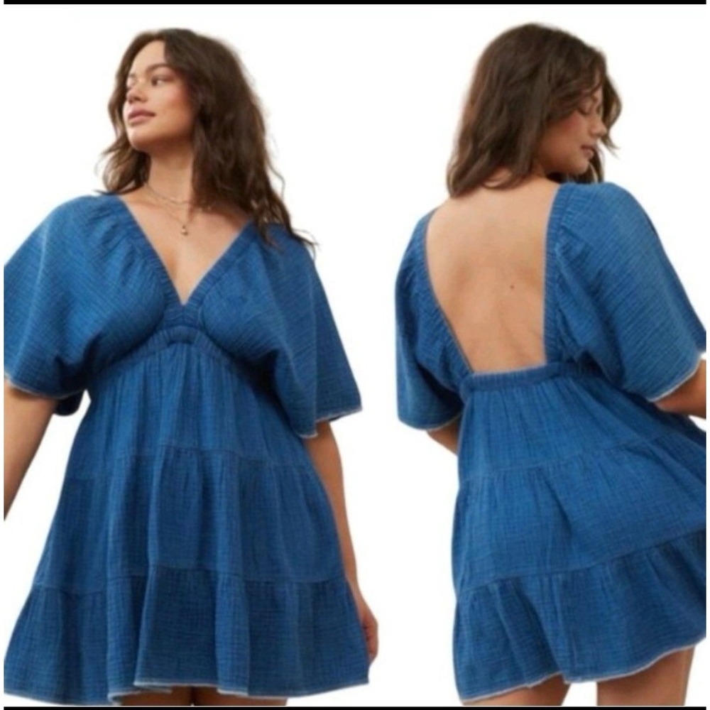 Aerie Pool To Party Flutter Sleeve Boho Dress Sz M